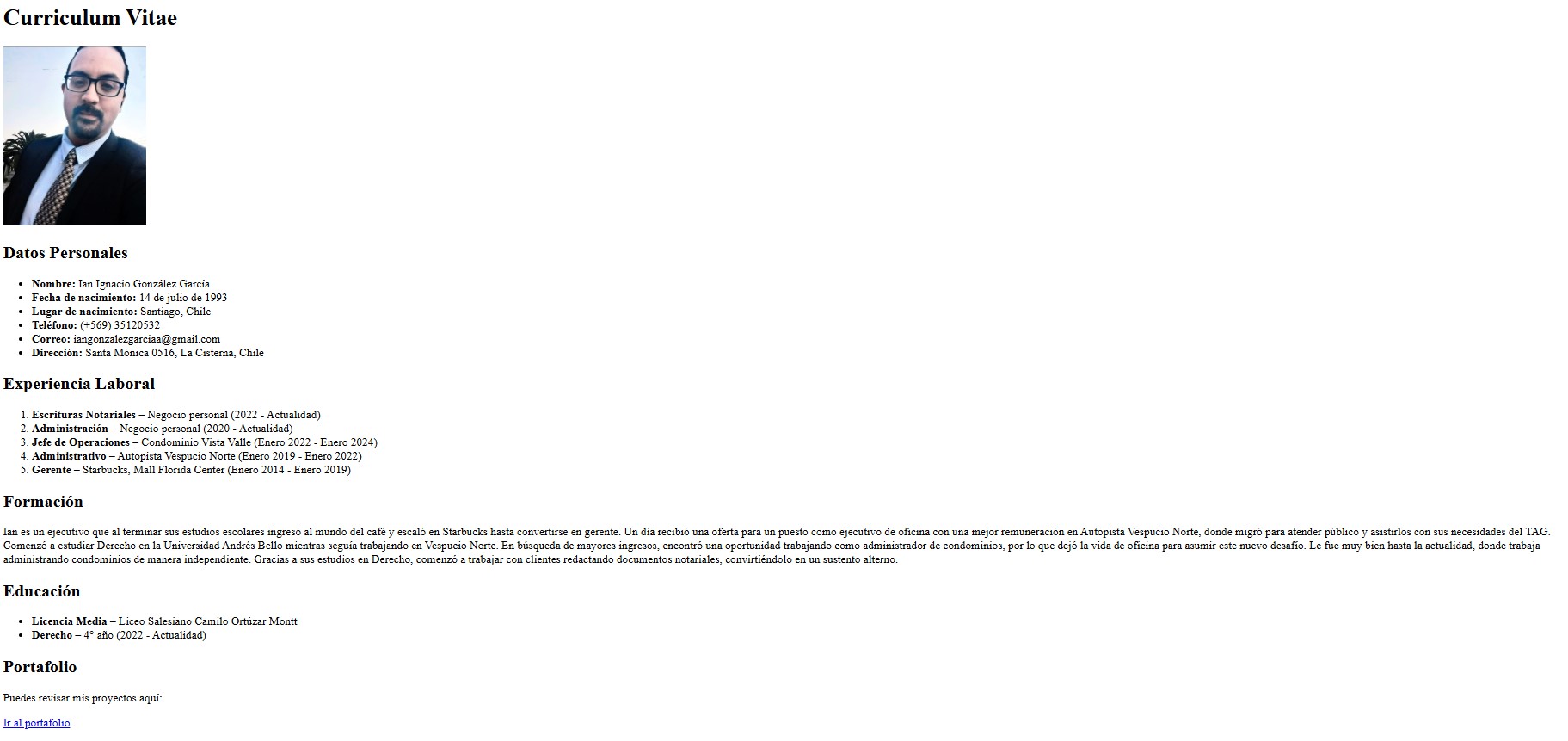 Desafío 1 - Curriculum Vitae en HTML